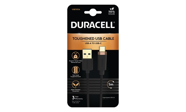 Duracell 1M USB-A-USB-C 3.2 Gen1 Braided