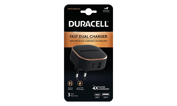 Duracell 30W USB-A + USB-C PPS-oplader